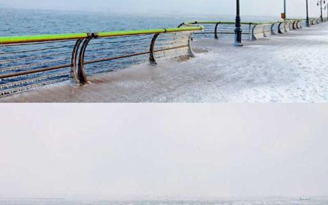 大连海面冻开锅了（大连海面冻开 奇幻冬日）