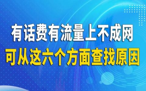 怎么样查手机流量，有电话费有流量为什么上不了网