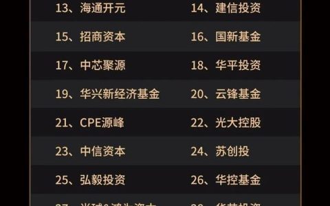 中国最佳私募股权投资机构排名