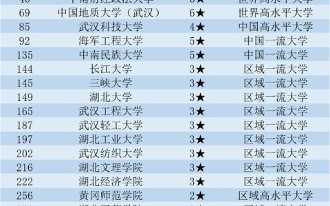 湖北省大学排名(湖北省大学排名最新排名)