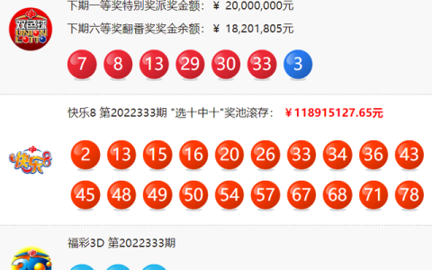 双色球最近开奖号（双色球最新开奖号码公布）
