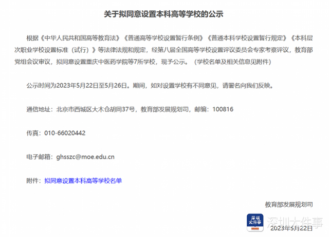 拟设深圳职业技术大学！深职院升本再进一步，教育部正在公示